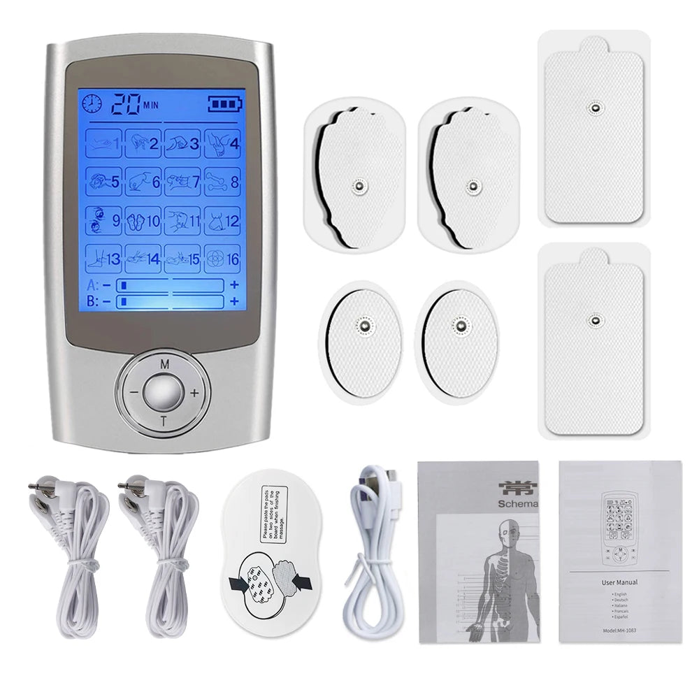 Électrostimulateur EMS TENS Electrique : Soulagement Instantané avec 16 Modes de Massage