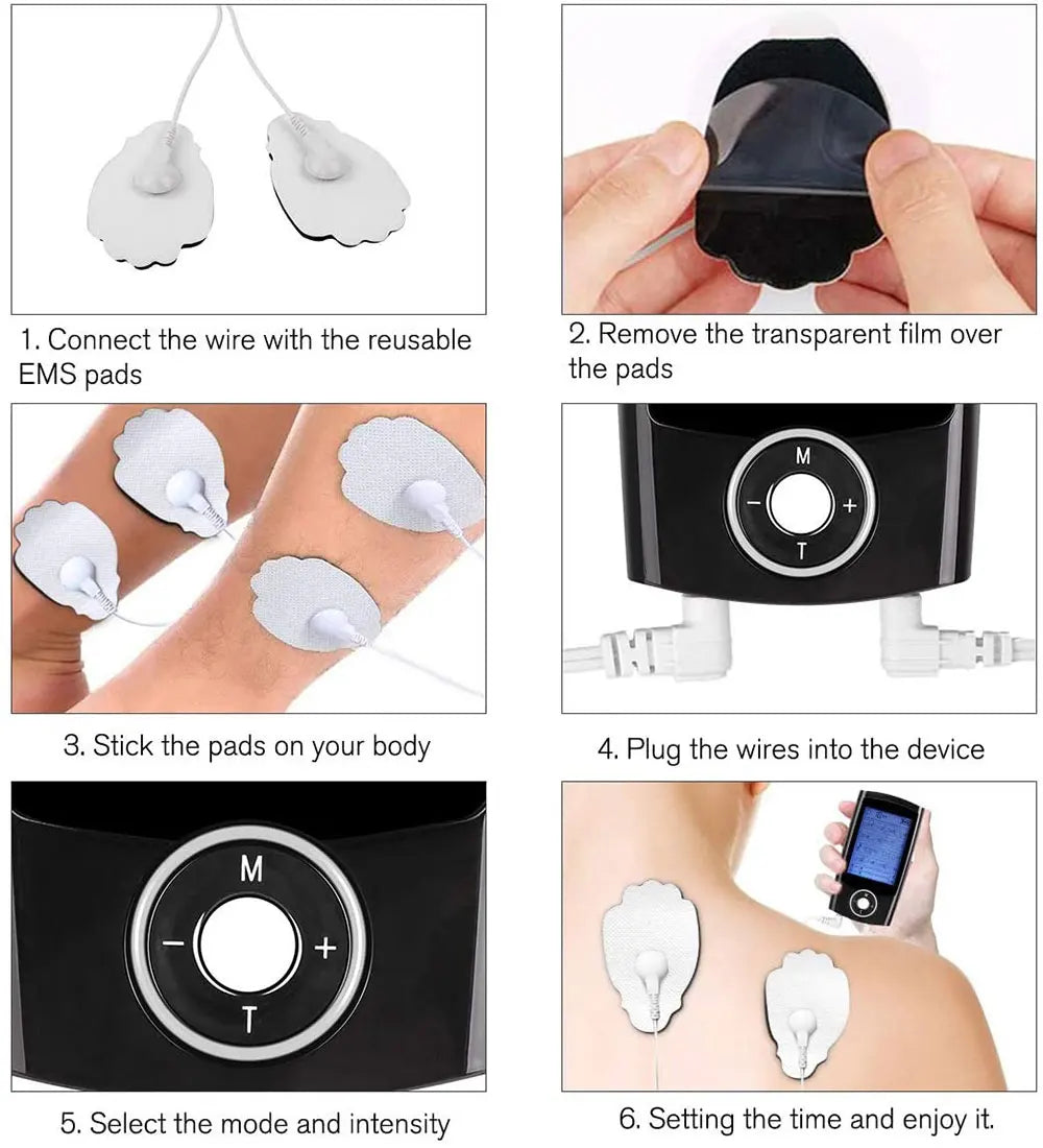 Électrostimulateur EMS TENS Electrique : Soulagement Instantané avec 16 Modes de Massage