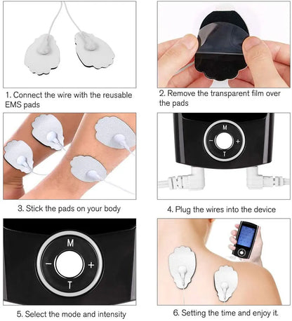 Électrostimulateur EMS TENS Electrique : Soulagement Instantané avec 16 Modes de Massage