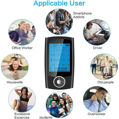 Électrostimulateur EMS TENS Electrique : Soulagement Instantané avec 16 Modes de Massage